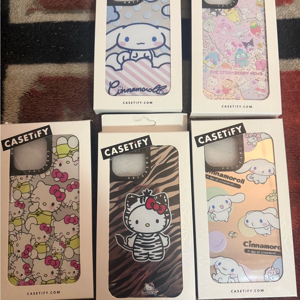 Casetify Hello Kitty and Cinnamoroll Phone Cases - Pink, Black, White
